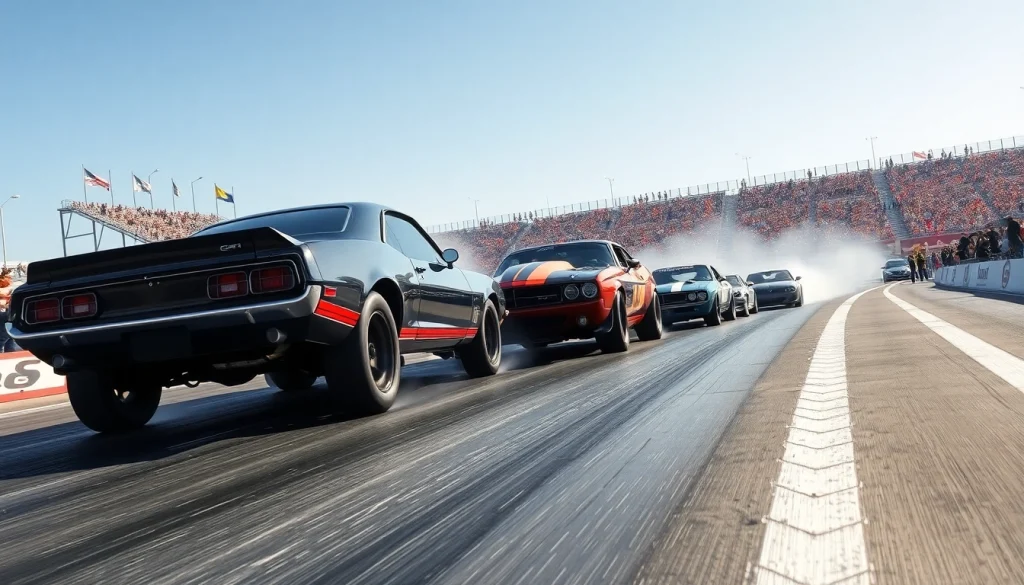 Exciting drag racing action in a vibrant setting highlighting Drag Racing News