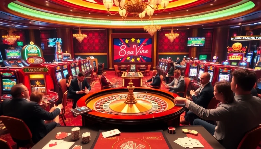 Join the excitement at 88aa vina's casino, where vibrant games and luxury await gamblers trying their luck.