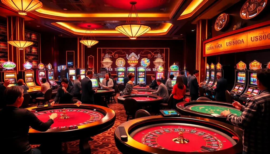 Experience the excitement of gambling at u888's casino tables with vibrant games and players eager to win.